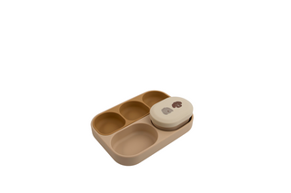 DonoDono - All-in-One Bento Box Set (3p) - Suction Plate + Divider + Cover Puppy Beige